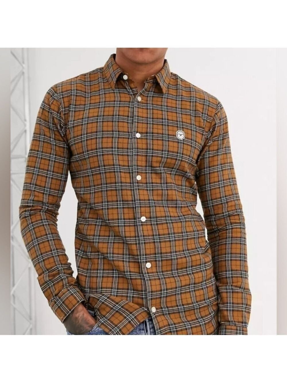 ASOS Men's Le Breve Slim Fit Checked Shirt XS - New Without Tags